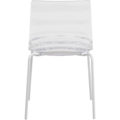 Astor Water Ripple Design Dining Chair in White Stainless Steel Set of 4