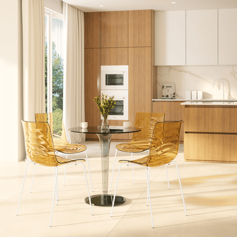 Astor Dining Chair Modern ABS Plastic Side Chair with Stainless-Steel Legs