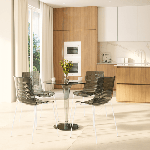 Astor Dining Chair Modern ABS Plastic Side Chair with Stainless-Steel Legs