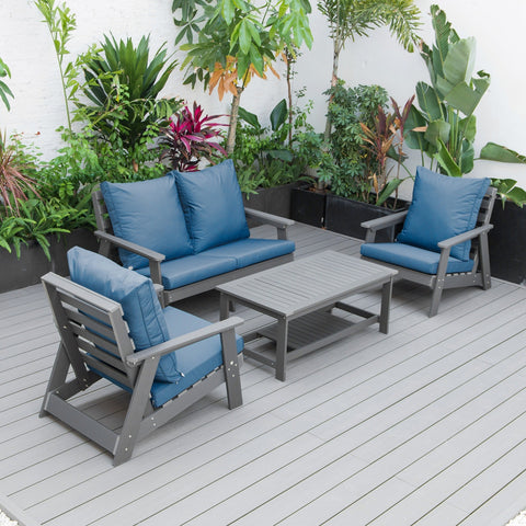 Alpine Modern Polystyrene 4-peice Patio Conversation Set