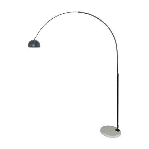 Arco Modern Arched Floor Lamp 76" Height with White Round Marble Base and Metal Dome Lamp Shade
