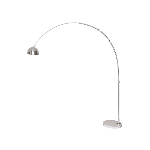 Arco Modern Arched Floor Lamp 76" Height with White Round Marble Base and Metal Dome Lamp Shade