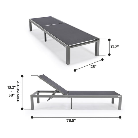 Marlin Patio Chaise Lounge Chair With Grey Aluminum Frame