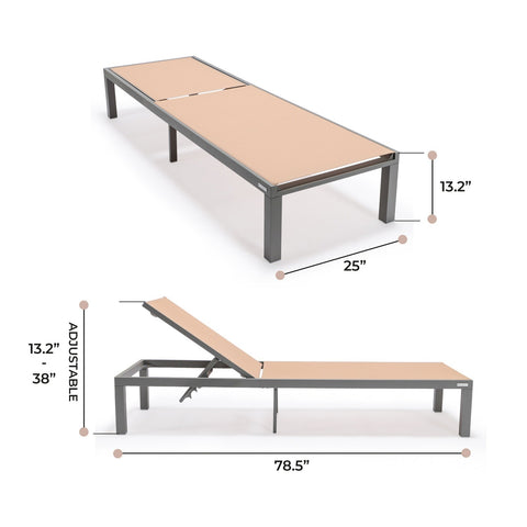 Marlin Patio Chaise Lounge Chair With Grey Aluminum Frame