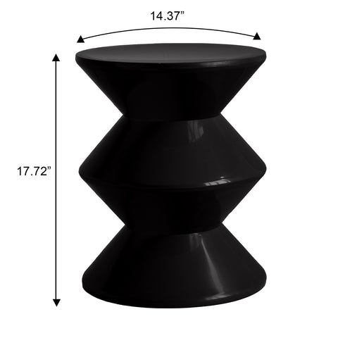 Aura Round Side Table in ABS Plastic With Contemporary Double-Hourglass Design