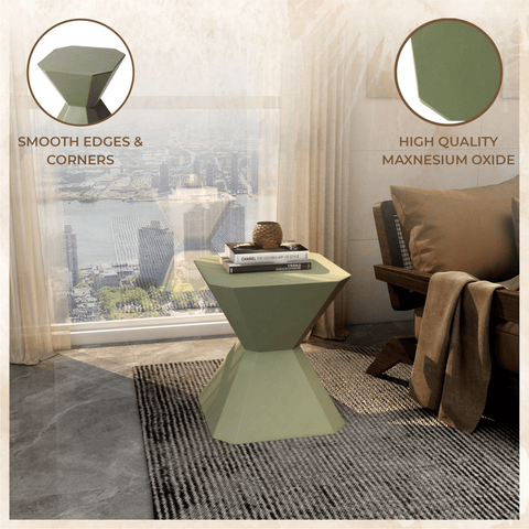 Azure Side Table Round Fiberstone Accent Table