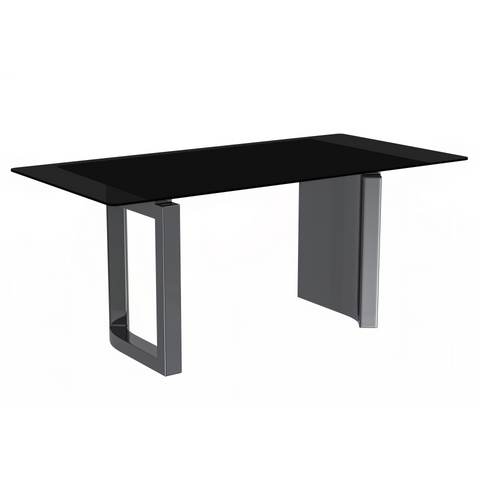 Astra Rectangular Dining Table with Stone/Glass Tabletop and Stainless-Steel Base