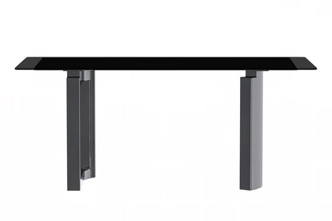 Rectangular Dining Table with Stone/Glass Tabletop and Stainless-Steel Base - Astra Series