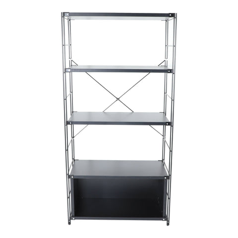 Brentwood Etagere Bookcase with White Powder Coated Steel Frame and Melamine Board Shelves