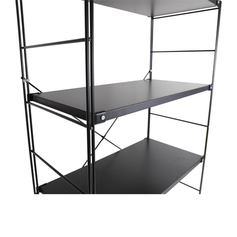 Brentwood Etagere Bookcase with White Powder Coated Steel Frame and Melamine Board Shelves