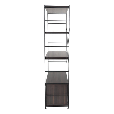 Brentwood Etagere Bookcase with White Powder Coated Steel Frame and Melamine Board Shelves