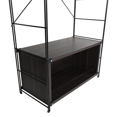 Brentwood Etagere Bookcase with Black Powder Coated Steel Frame and Melamine Board Shelves