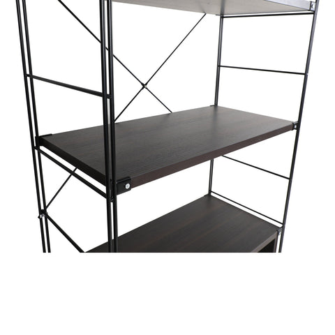 Brentwood Etagere Bookcase with White Powder Coated Steel Frame and Melamine Board Shelves