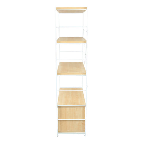 Brentwood Etagere Bookcase with White Powder Coated Steel Frame and Melamine Board Shelves