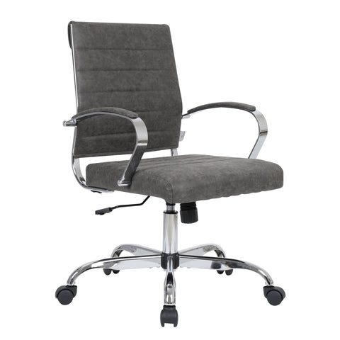 Benmar Mid-Back Leather Office Conference Chair Adjustable Height, Swivel, and Tilt