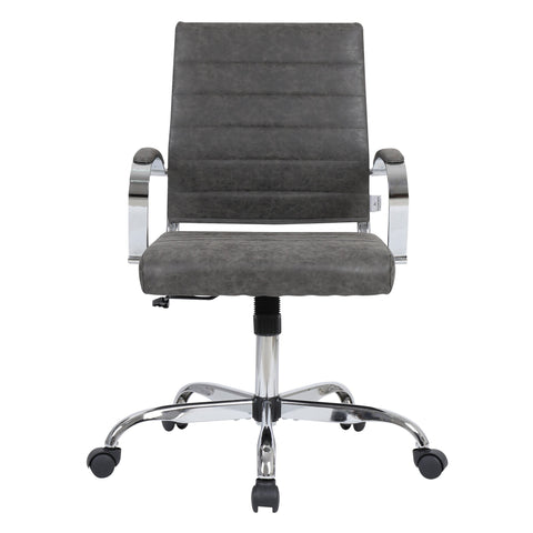 Benmar Mid-Back Leather Office Conference Chair Adjustable Height, Swivel, and Tilt