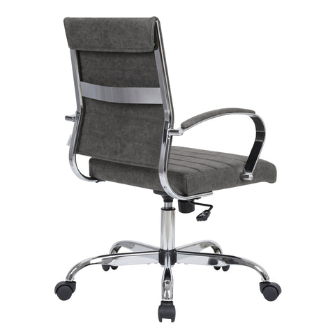 Benmar Mid-Back Leather Office Conference Chair Adjustable Height, Swivel, and Tilt