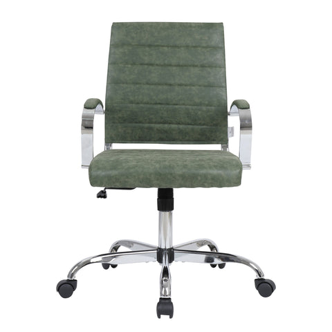 Benmar Mid-Back Leather Office Conference Chair Adjustable Height, Swivel, and Tilt