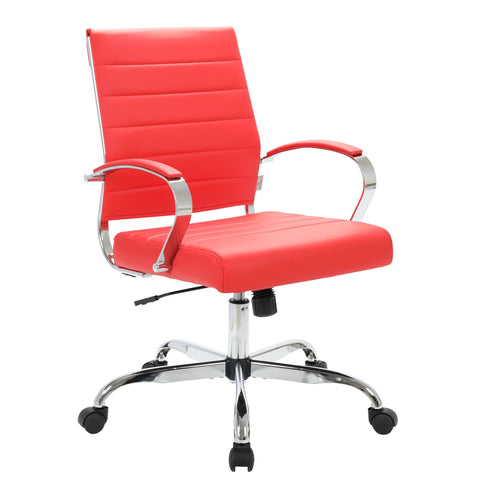 Benmar Mid-Back Leather Office Conference Chair Adjustable Height, Swivel, and Tilt