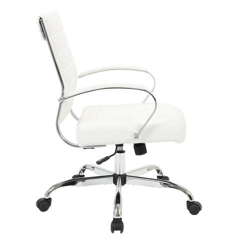 Benmar Mid-Back Leather Office Conference Chair Adjustable Height, Swivel, and Tilt