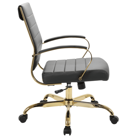 Benmar Mid-Back Leather Office Conference Chair Adjustable Height, Swivel, and Tilt