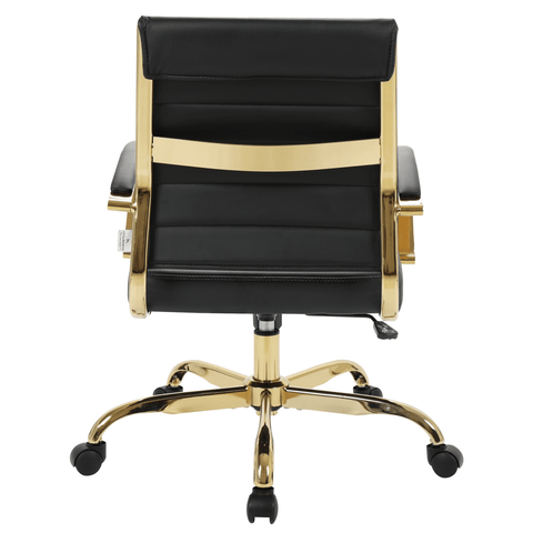 Benmar Mid-Back Leather Office Conference Chair Adjustable Height, Swivel, and Tilt