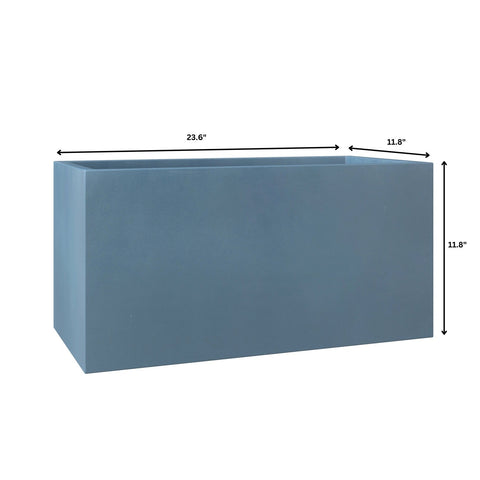 Bloom Mid-Century Modern Rectangular Fiberstone and MGO Clay Planter for Indoor and Outdoor