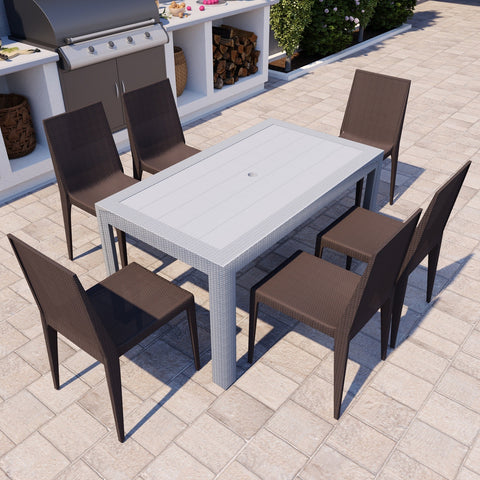 Mace Mid-Century 7-Piece Outdoor Dining Set