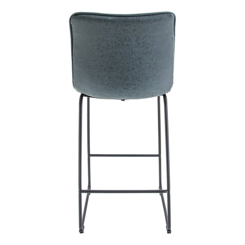 Brooklyn 29.9" Modern Leather Bar Stool With Black Iron Base & Footrest Set of 2