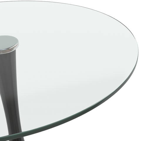 Bristol Round Dining Table with MDF/Sintered Stone/Glass Tabletop in Black Steel Base