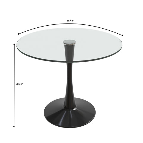 Bristol Round Dining Table Collection in Black Steel