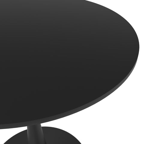 Bristol 24" Round Dining Table with MDF Wood Tabletop in Black Steel