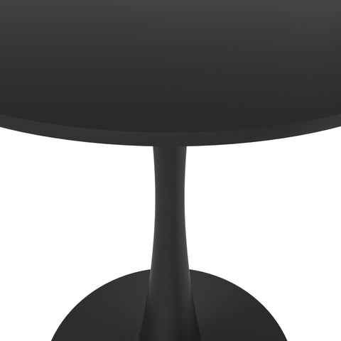 Bristol 24" Round Dining Table with MDF Wood Tabletop in Black Steel