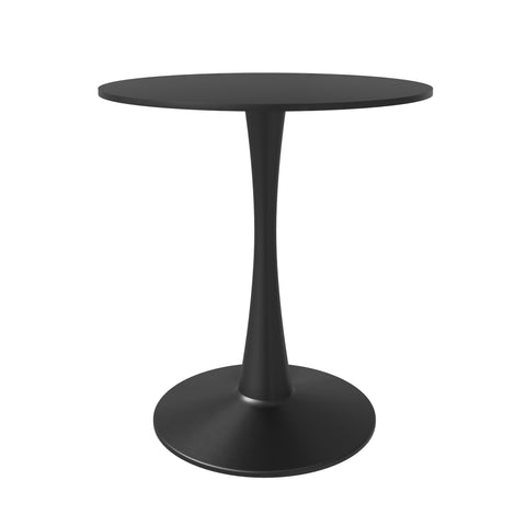 Bristol 27" Round Dining Table with MDF Wood Tabletop in Black Steel