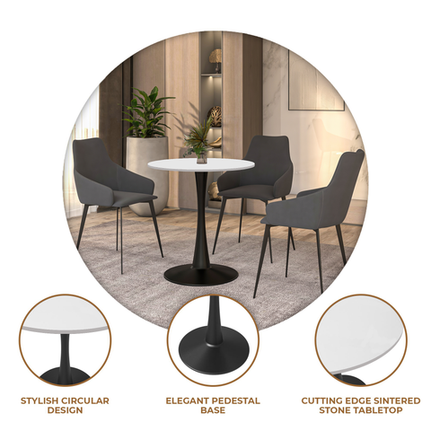 Bristol Round Dining Table Collection in Black Steel