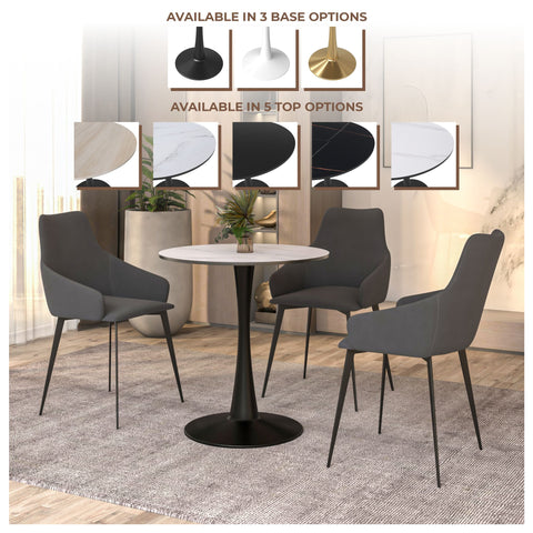 Bristol Round Dining Table Collection in Black Steel