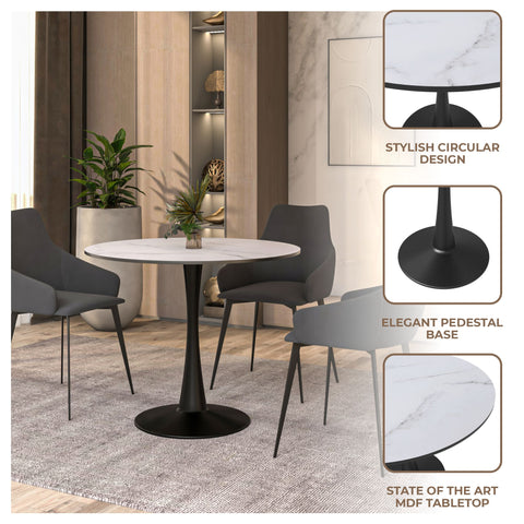 Bristol Round Dining Table Collection in Black Steel