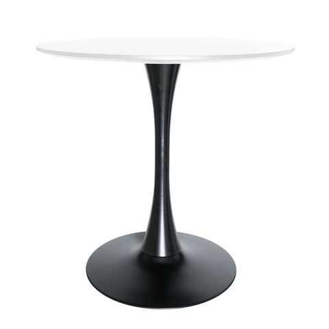 Bristol 27" Round Dining Table with MDF Wood Tabletop in Black Steel