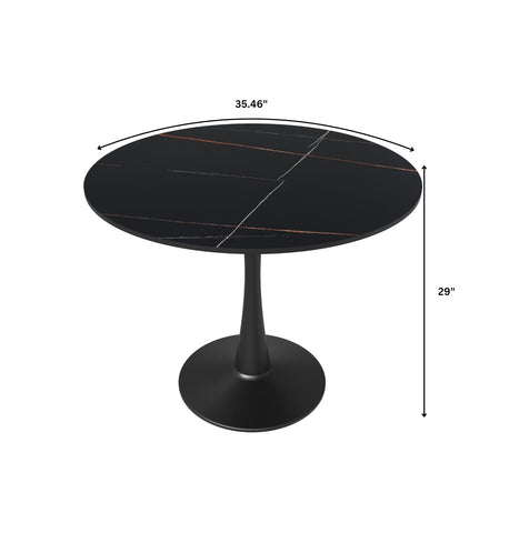 Bristol Round Dining Table Collection in Black Steel