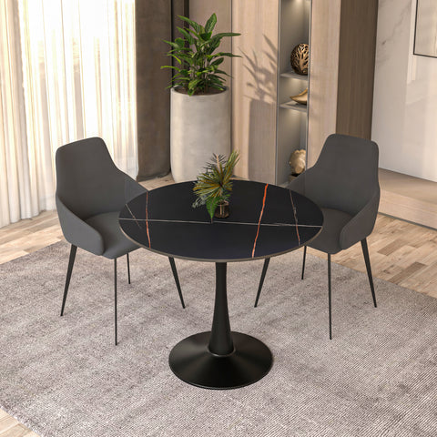 Bristol Round Dining Table Collection in Black Steel