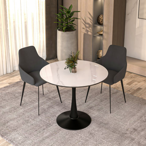 Bristol Round Dining Table Collection in Black Steel