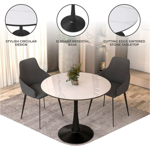 Bristol Round Dining Table Collection in Black Steel