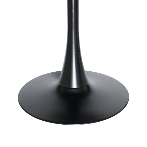 Bristol Round Dining Table with MDF/Sintered Stone/Glass Tabletop in Black Steel Base