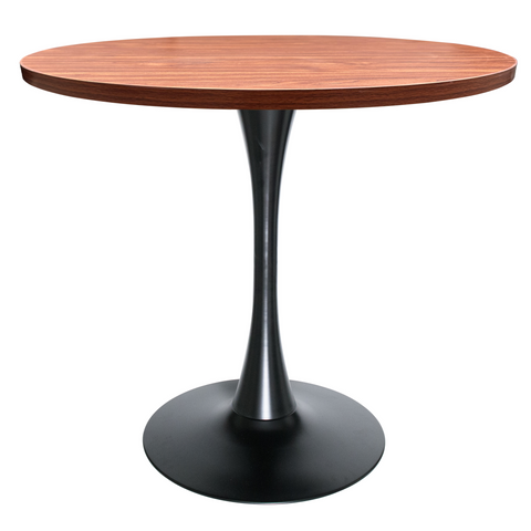 Bristol Round Dining Table with MDF/Sintered Stone/Glass Tabletop in Black Steel Base