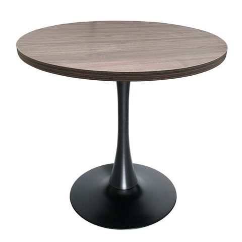 Bristol Round Dining Table with MDF/Sintered Stone/Glass Tabletop in Black Steel Base