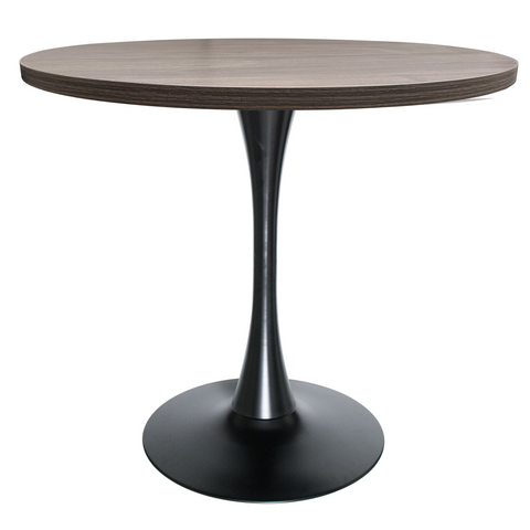 Bristol Round Dining Table with MDF/Sintered Stone/Glass Tabletop in Black Steel Base