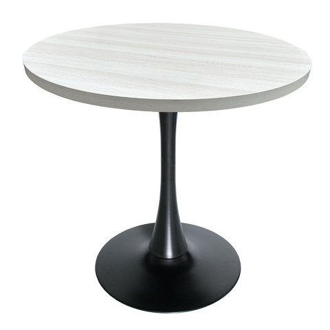 Bristol Round Dining Table with MDF/Sintered Stone/Glass Tabletop in Black Steel Base