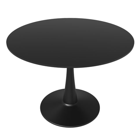 Bristol Round Dining Table with MDF/Sintered Stone/Glass Tabletop in Black Steel Base