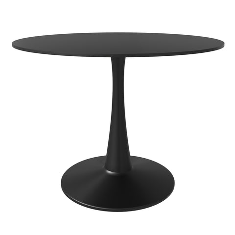 Bristol Round Dining Table with MDF/Sintered Stone/Glass Tabletop in Black Steel Base