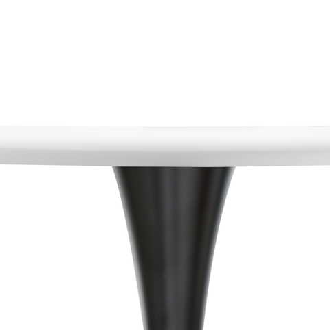 Bristol Round Dining Table with MDF/Sintered Stone/Glass Tabletop in Black Steel Base